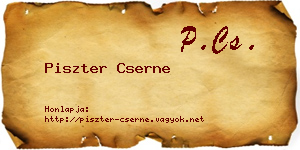 Piszter Cserne névjegykártya